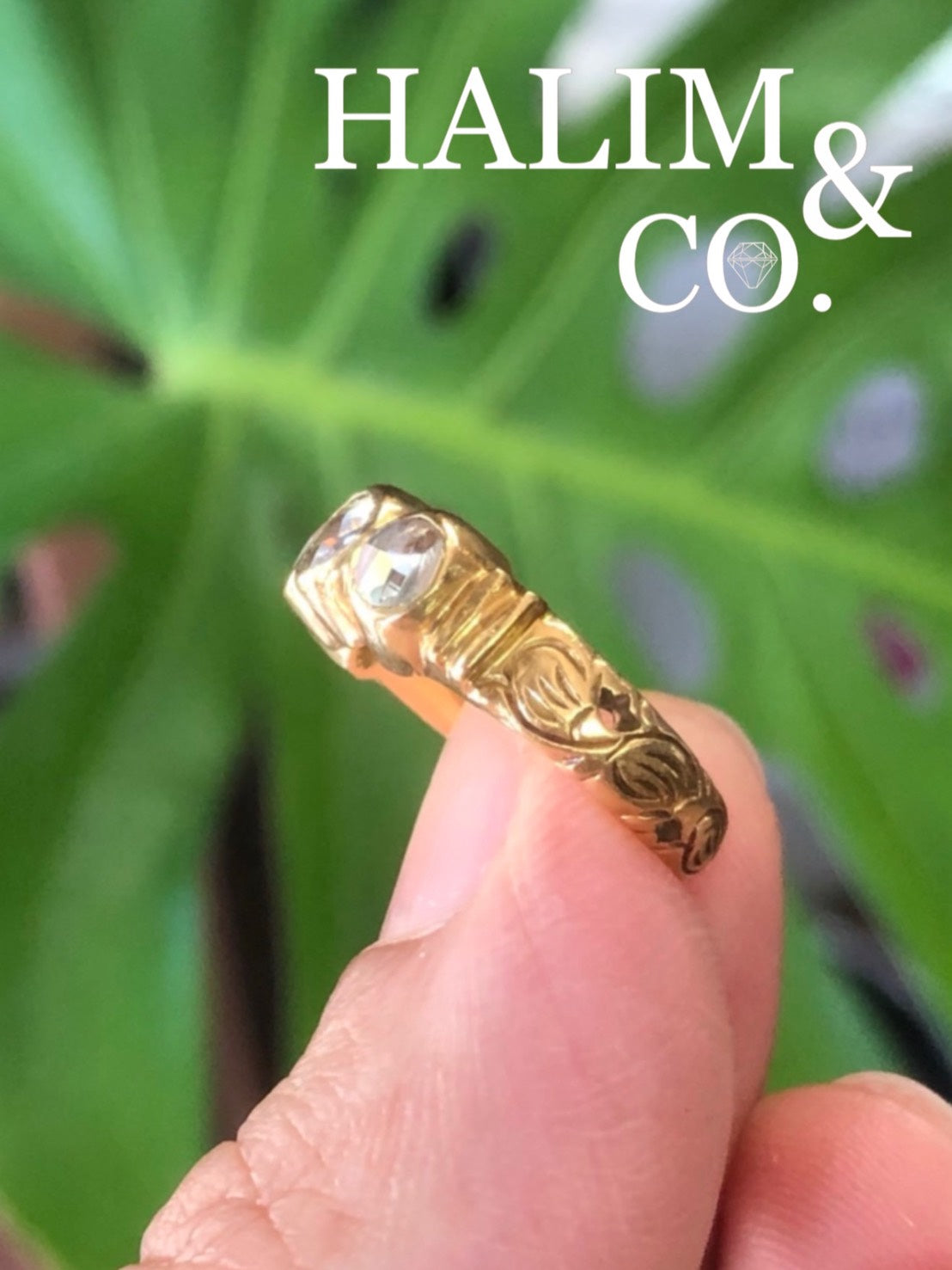 Antique Rose Cut Diamond Ring. Kebaya Jewelry / Peranakan Nyonya Jewelry