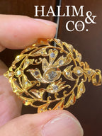 Antique Bird Polki Diamond Brooch/Pendant With Gold.