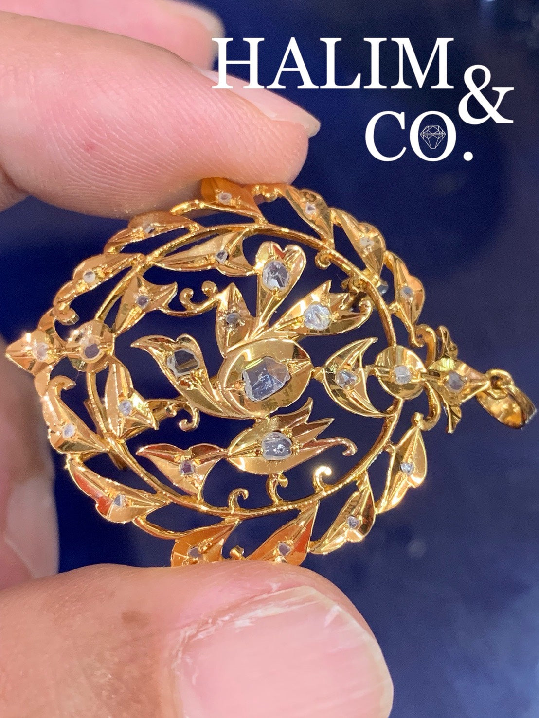 Antique Bird Polki Diamond Brooch/Pendant With Gold.