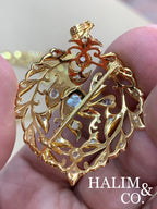 Antique Bird Polki Diamond Brooch/Pendant With Gold.