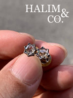 Antique Rose Cut Diamond Earrings.