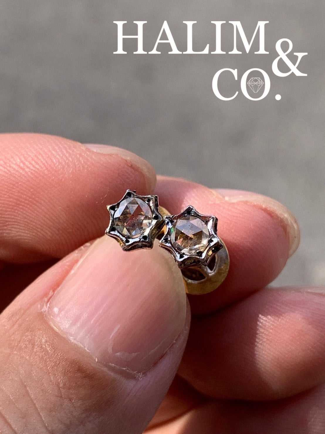 Antique Rose Cut Diamond Earrings.