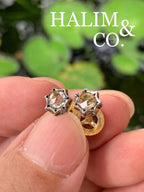 Antique Rose Cut Diamond Earrings.