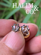 Antique Rose Cut Diamond Earrings.