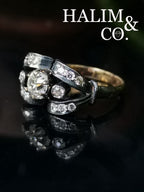 Antique Old Mine Cut Diamond Ring.