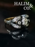 Antique Old Mine Cut Diamond Ring.