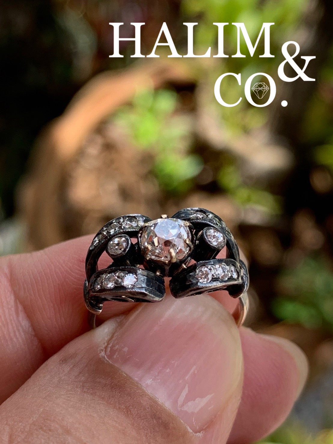 Antique Old Mine Cut Diamond Ring.