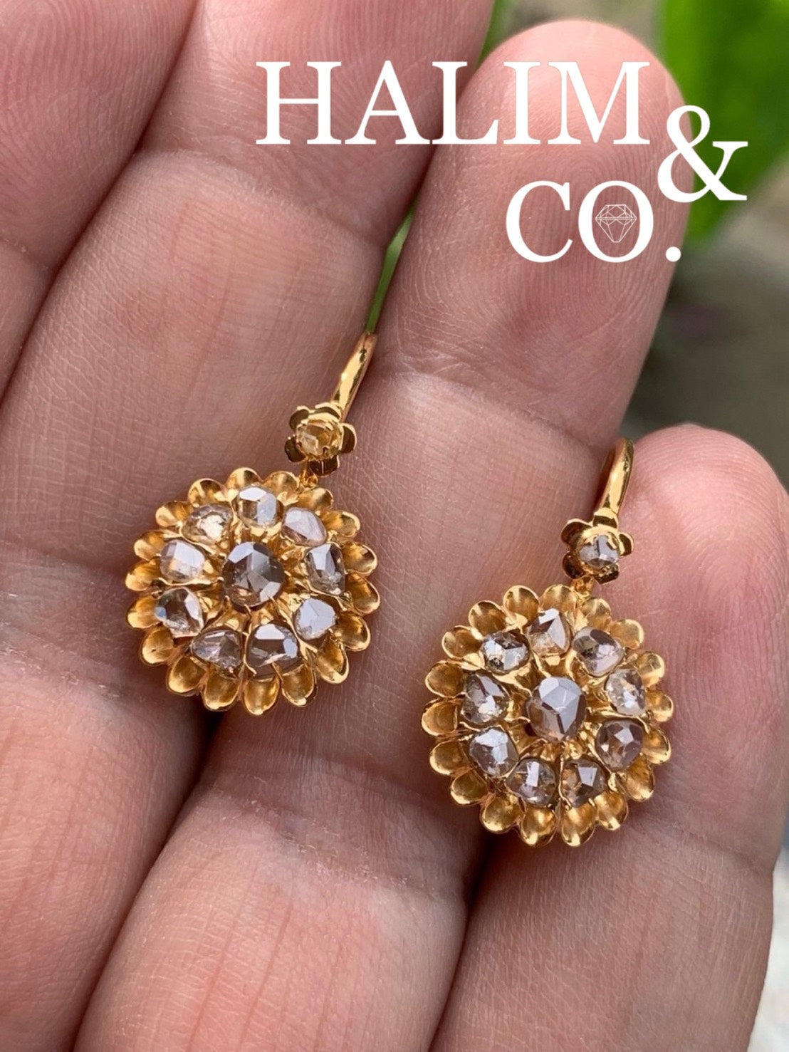 Antique Polki Diamond Earrings.