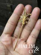 Antique Polki Diamond Hairpin. Kebaya Jewelry / Peranakan Nyonya Jewelry