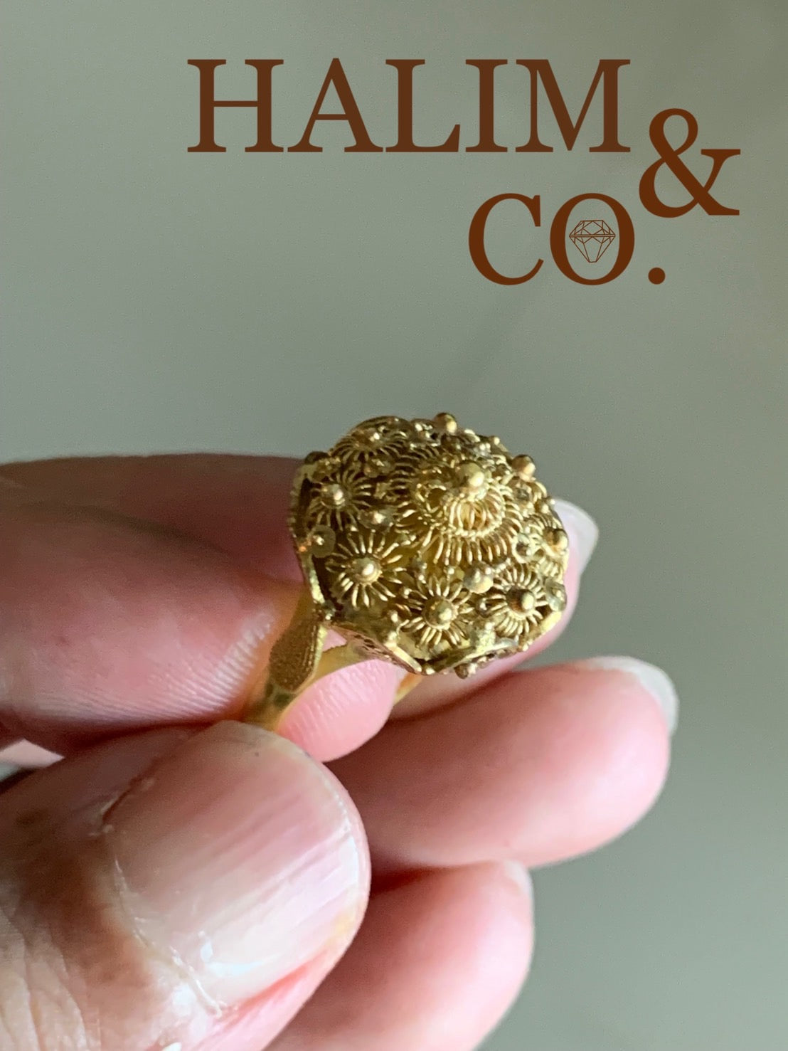 Antique Sattabongkot Lotus Ring With 22k Gold. Thai Traditional Jewelry Style