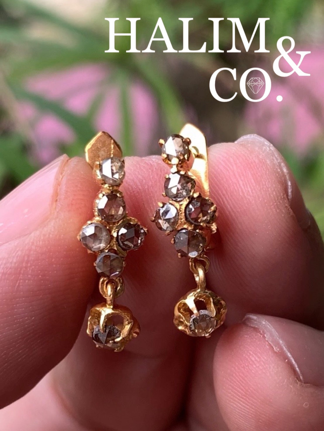 Antique Polki Diamond Earrings.