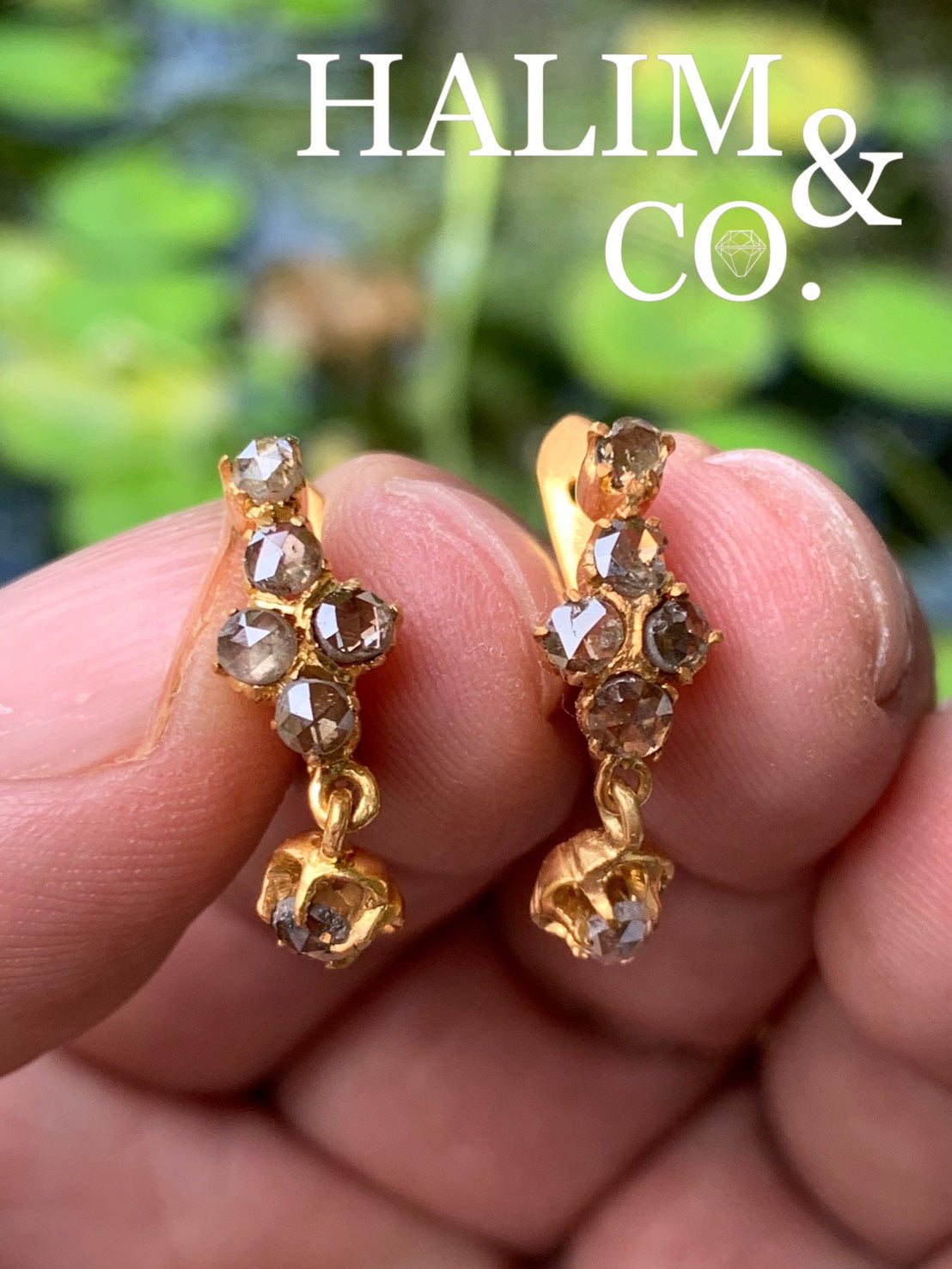 Antique Polki Diamond Earrings.