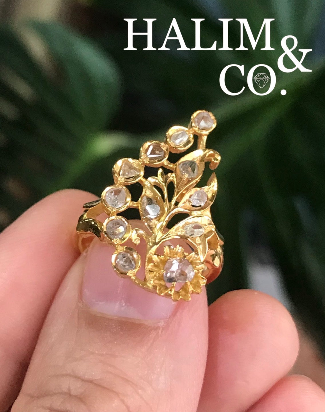 Antique Polki Diamond Phoenix Tail Ring.