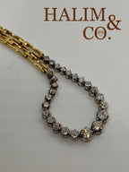 Antique Gold Bracelet With Old Mine Cut Diamonds.