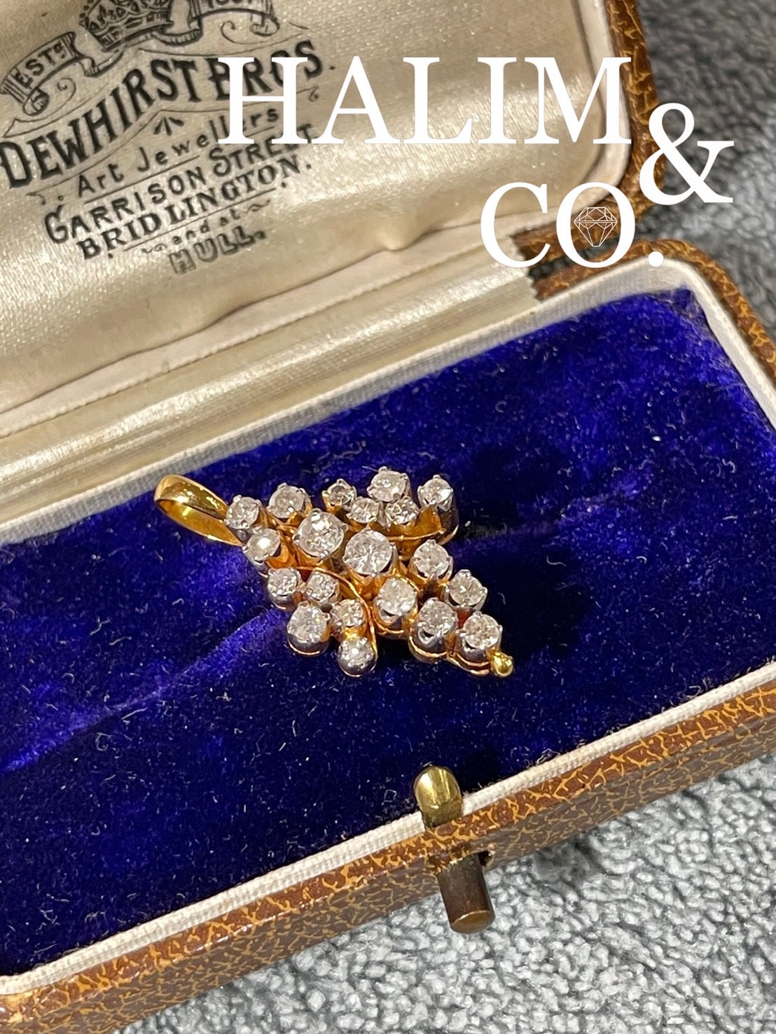 Antique brilliant cut Diamond Pendant. Kebaya Jewelry / Peranakan Nyonya Jewelry