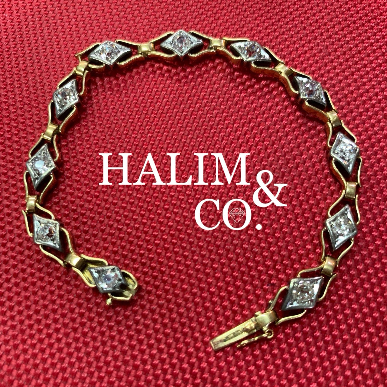 A Gorgeous Antique Old Mine Cut Diamond Bracelet.