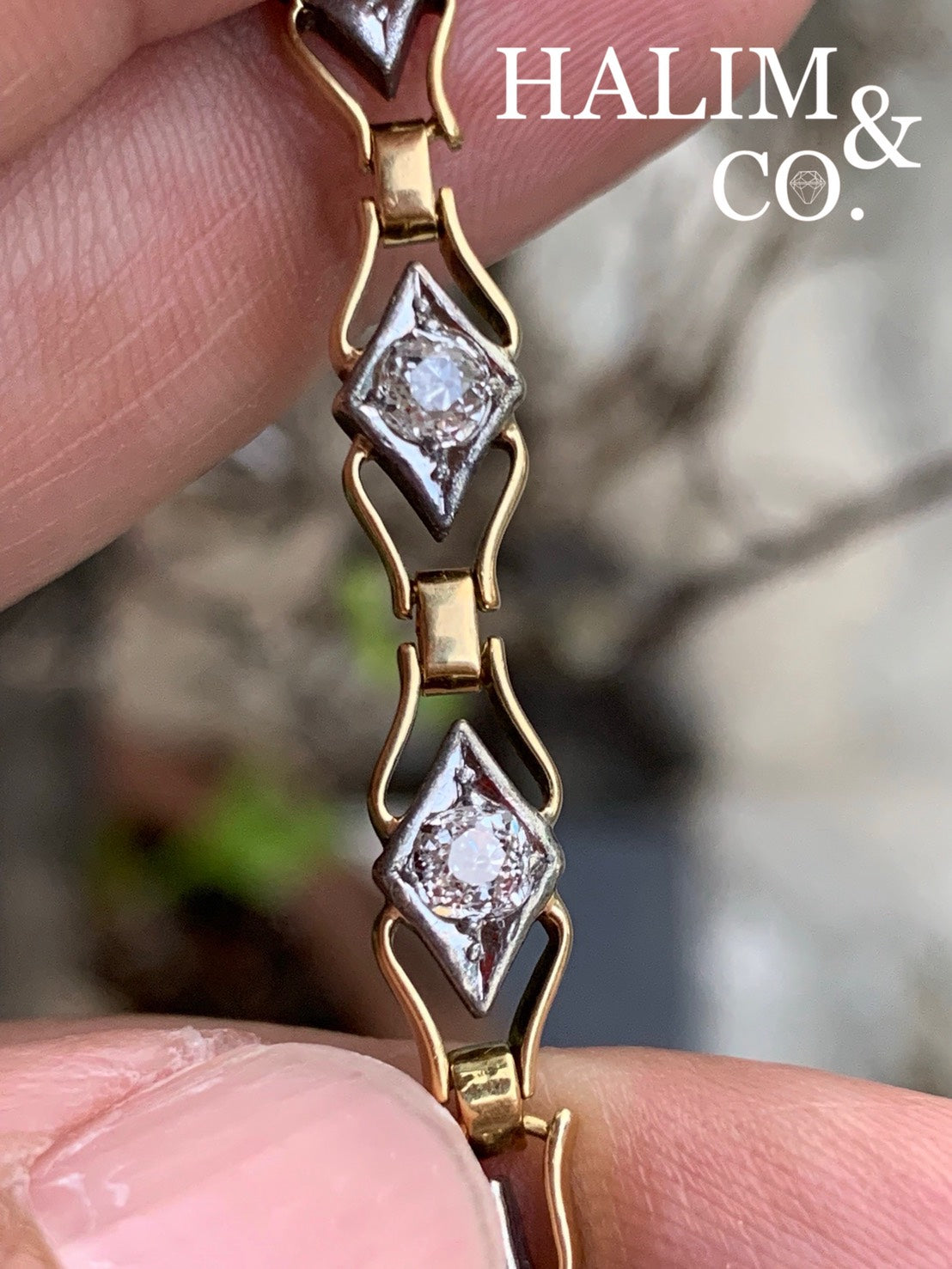 A Gorgeous Antique Old Mine Cut Diamond Bracelet.