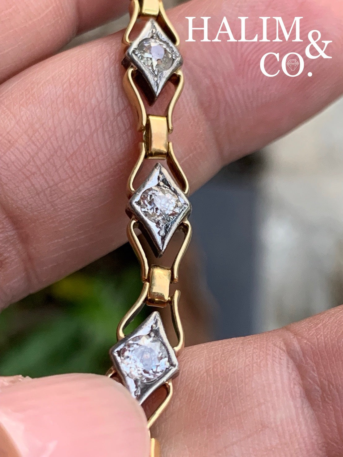 A Gorgeous Antique Old Mine Cut Diamond Bracelet.