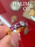 Antique Rose Cut Diamond And Ruby Ring. Kebaya Jewelry / Peranakan Nyonya Jewelry