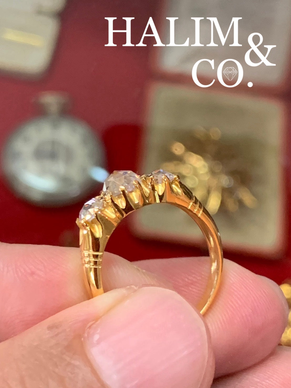 Antique Rose Cut Zircon Ring. Kebaya Jewelry / Peranakan Nyonya Jewelry