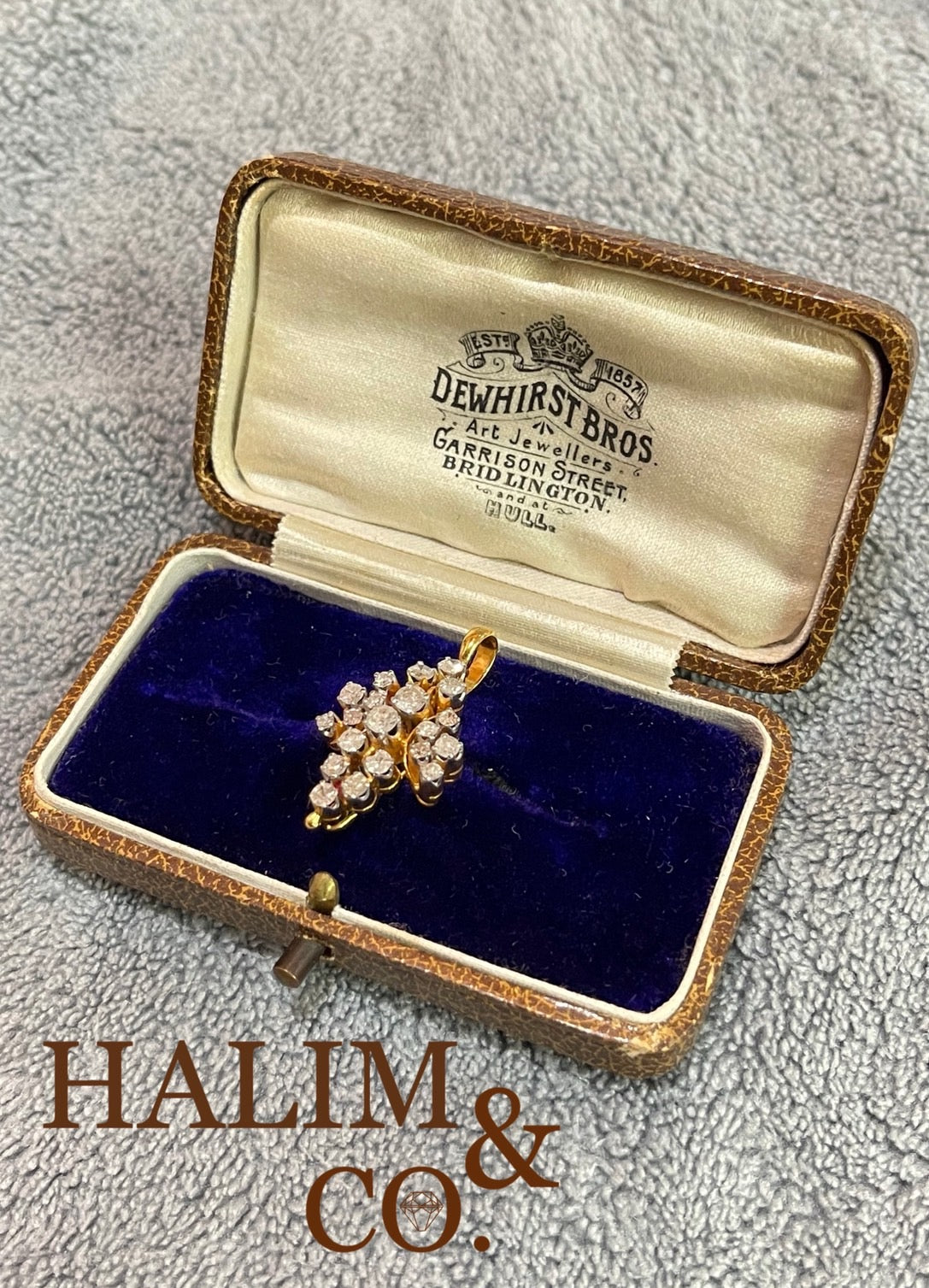 Antique brilliant cut Diamond Pendant. Kebaya Jewelry / Peranakan Nyonya Jewelry