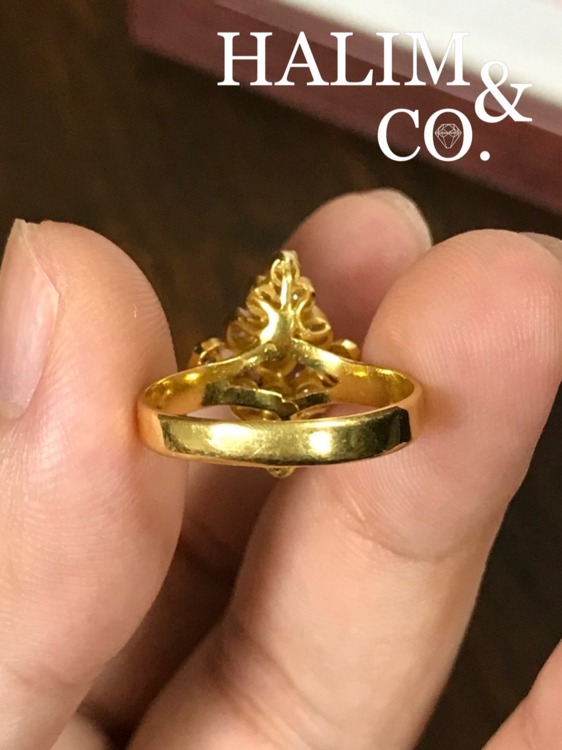 Antique Diamond Ring With 18k Gold. Kebaya Jewelry / Peranakan Nyonya Jewelry