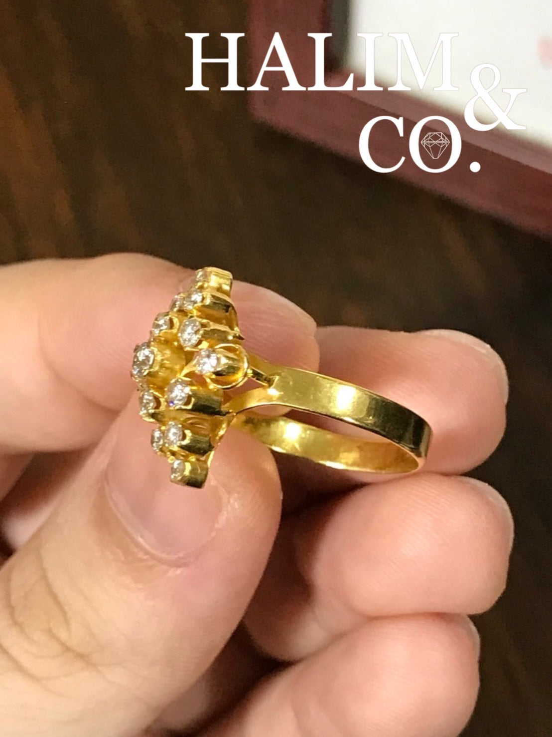 Antique Diamond Ring With 18k Gold. Kebaya Jewelry / Peranakan Nyonya Jewelry