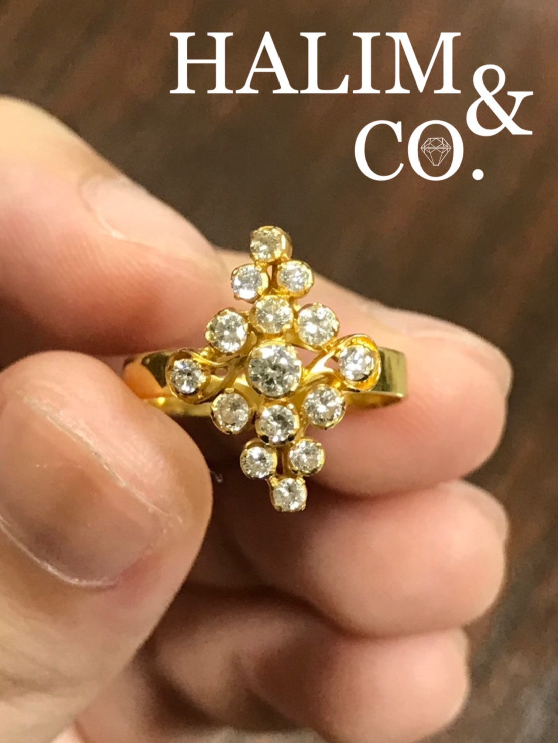Antique Diamond Ring With 18k Gold. Kebaya Jewelry / Peranakan Nyonya Jewelry