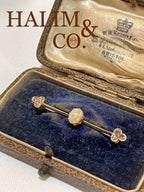 Antique natural Opal & Diamond brooch.