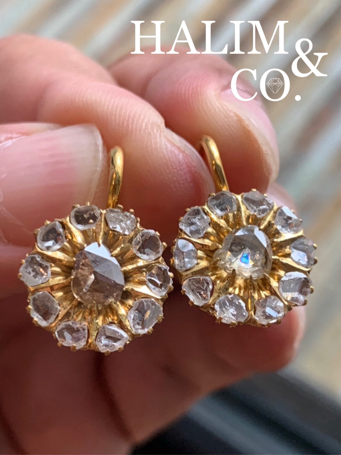 Antique Polki Diamond Earrings.