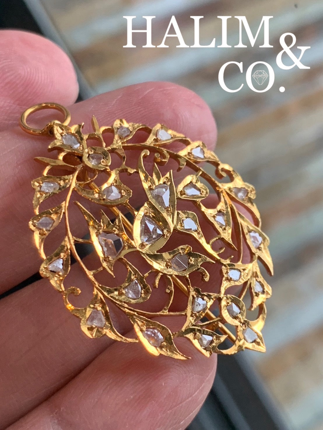 Antique Bird Polki Diamond Brooch/Pendant With 22k Gold. Kebaya Jewelry / Peranakan Nyonya Jewelry