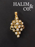 Antique Diamond Pendant With 18k Gold. Kebaya Jewelry / Peranakan Nyonya Jewelry