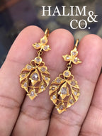 Antique Polki Diamond Chandelier Earrings.