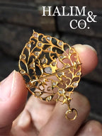 Antique Bird Polki Diamond Brooch/Pendant With 18k Gold.