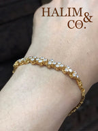 Antique Old Cut Diamond Bracelet With 22k Gold. Kebaya Jewelry / Peranakan Nyonya Jewelry