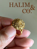 Antique Sattabongkot Lotus Ring With 22k Gold. Thai Traditional Jewelry Style