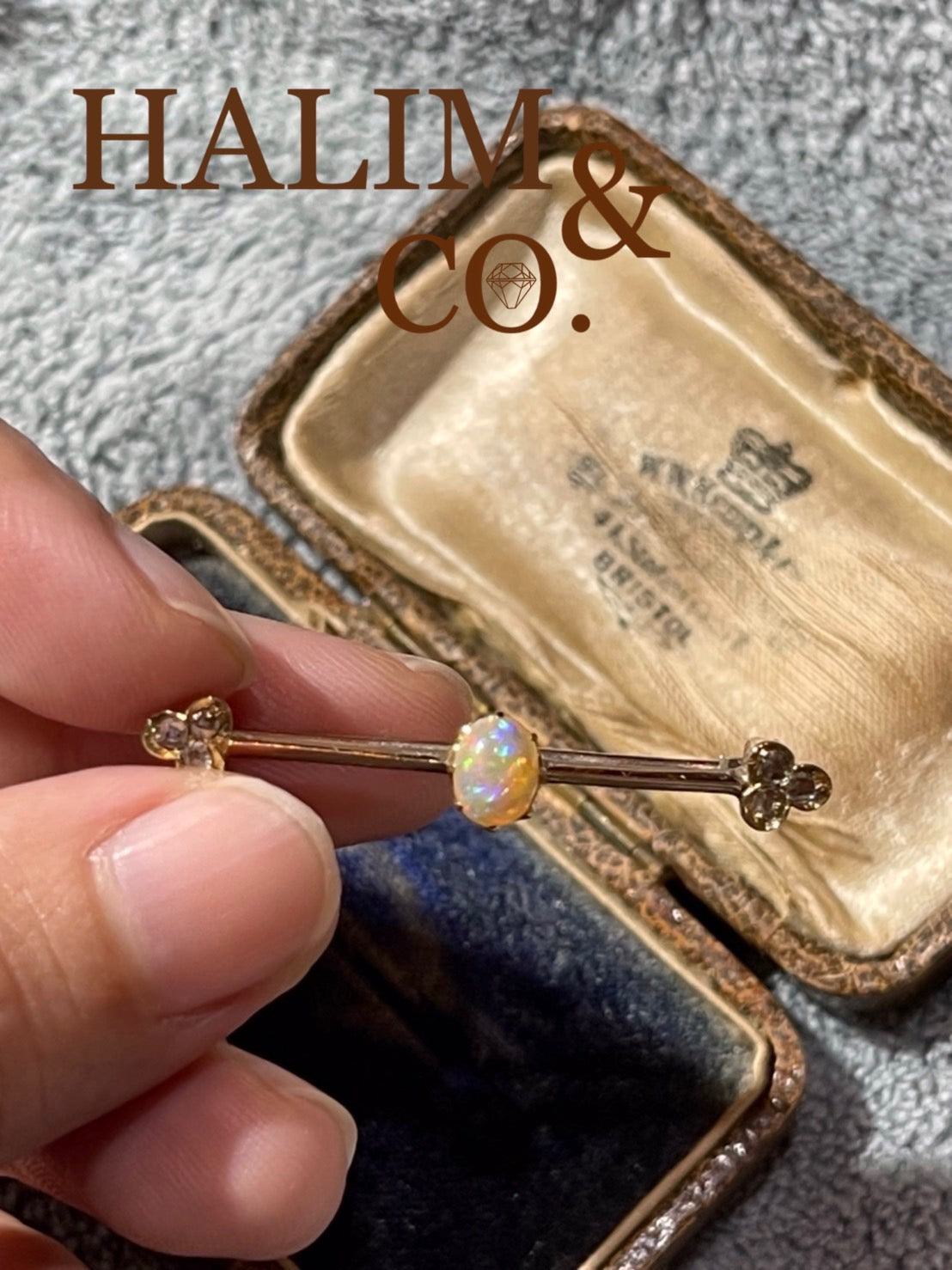 Antique natural Opal & Diamond brooch.