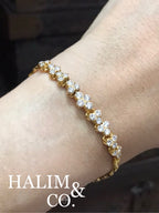 Antique Old Cut Diamond Bracelet With 22k Gold. Kebaya Jewelry / Peranakan Nyonya Jewelry