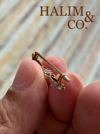 Antique Old Cut Diamond Brooch 14k Gold. Kebaya Jewelry / Peranakan Nyonya Jewelry