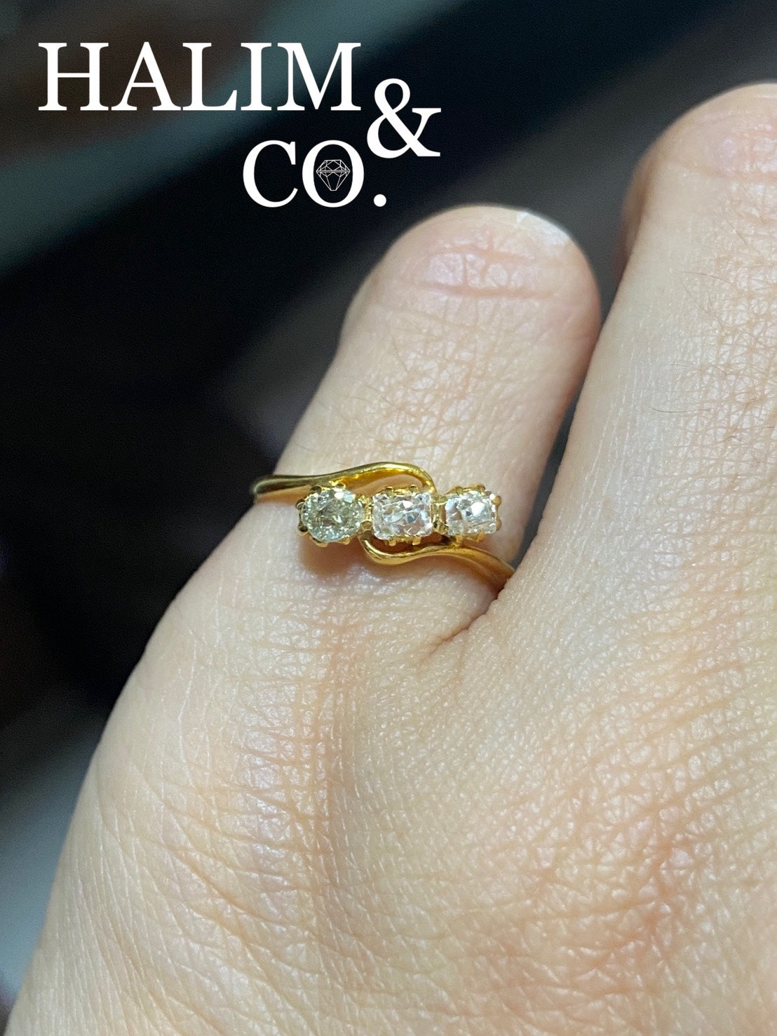 Antique Old Cut Diamond Ring. Kebaya Jewelry / Peranakan Nyonya Jewelry