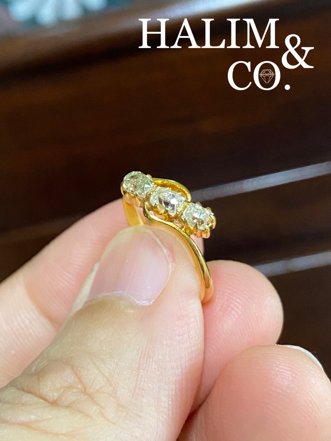 Antique Old Cut Diamond Ring. Kebaya Jewelry / Peranakan Nyonya Jewelry