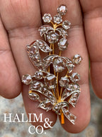 Rose Cut Diamond Brooch With 18k Gold. (Handmade) Kebaya Jewelry / Peranakan Nyonya Jewelry