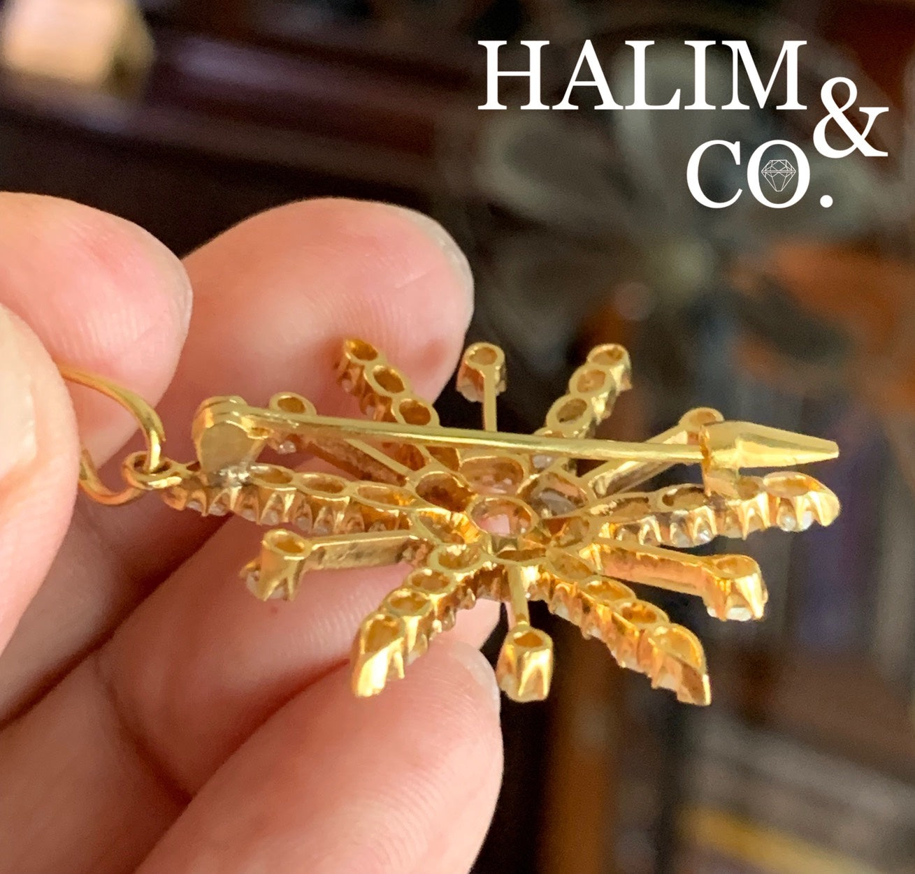 Antique Star Pendant With Polki Diamond. Kebaya Jewelry / Peranakan Nyonya Jewelry