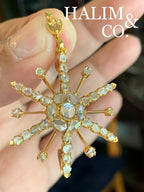 Antique Star Pendant With Polki Diamond. Kebaya Jewelry / Peranakan Nyonya Jewelry