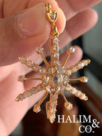 Antique Star Pendant With Polki Diamond. Kebaya Jewelry / Peranakan Nyonya Jewelry