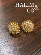 Antique Rose Cut Diamond Cluster Earrings. Kebaya Jewelry / Peranakan Nyonya Jewelry