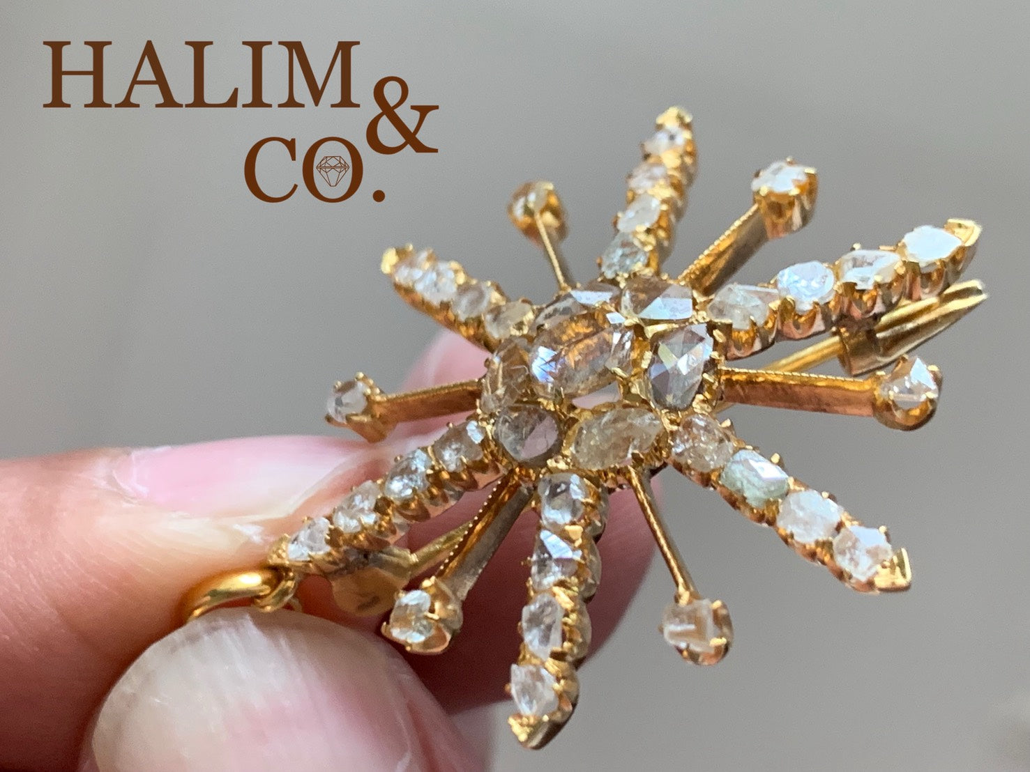 Antique Star Pendant With Polki Diamond. Kebaya Jewelry / Peranakan Nyonya Jewelry