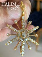 Antique Star Pendant With Polki Diamond. Kebaya Jewelry / Peranakan Nyonya Jewelry