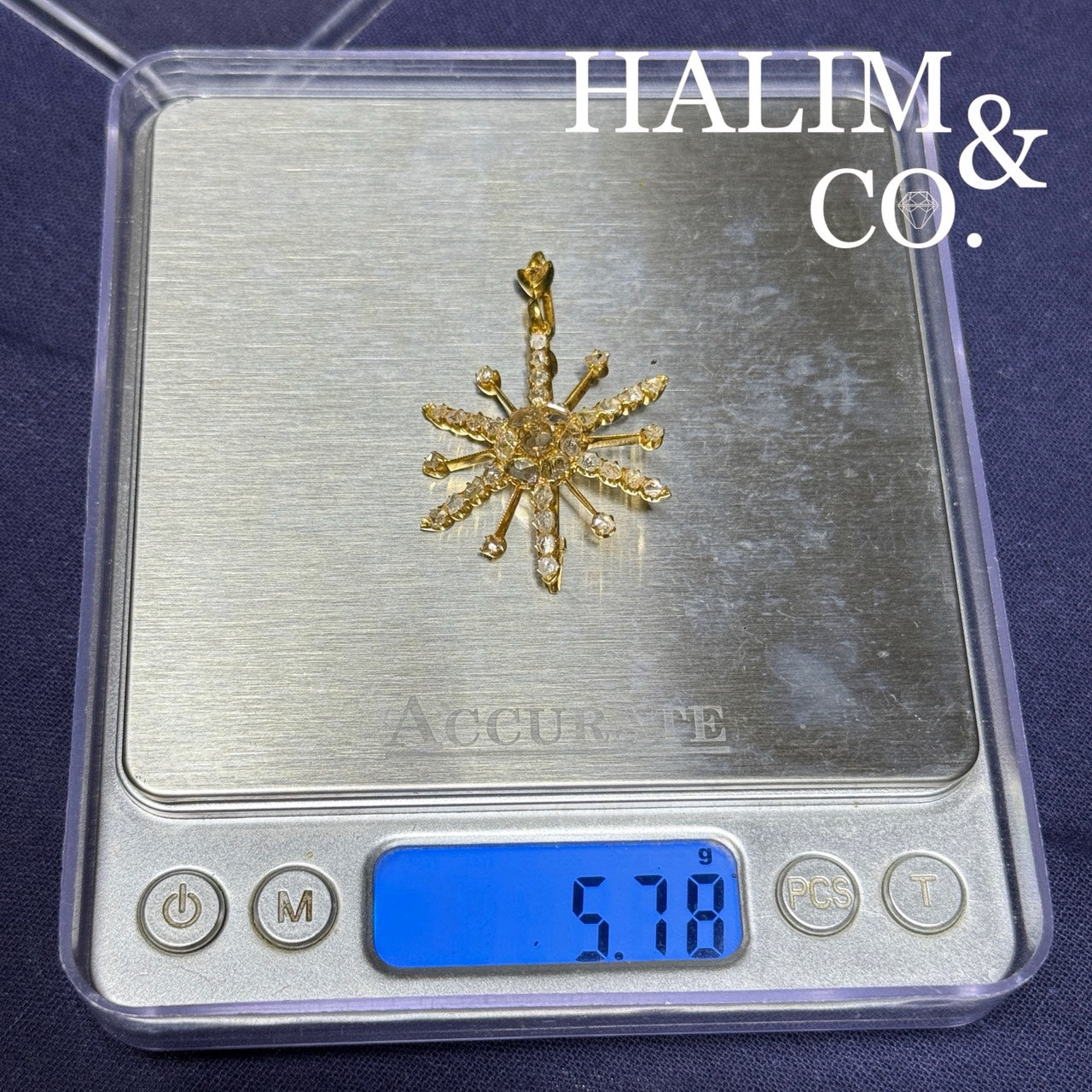 Antique Star Pendant With Polki Diamond. Kebaya Jewelry / Peranakan Nyonya Jewelry