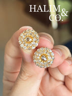 Antique Polki Diamond Chandelier Earrings. Kebaya Jewelry / Peranakan Nyonya Jewelry